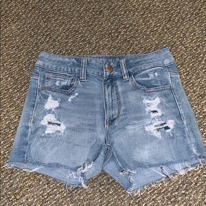 American eagle super stretch high rise shorties